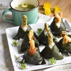 春野菜の天ぷらで！ニョキニョキおかずおにぎり♪
