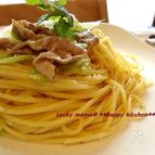 豚肉とレタスの中華風パスタ
