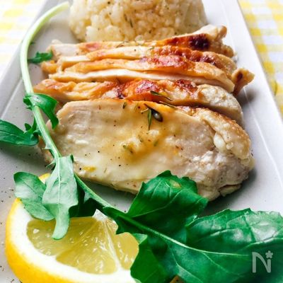ワンパンワンプレート♪鶏胸肉のステーキと時短レモンリゾット