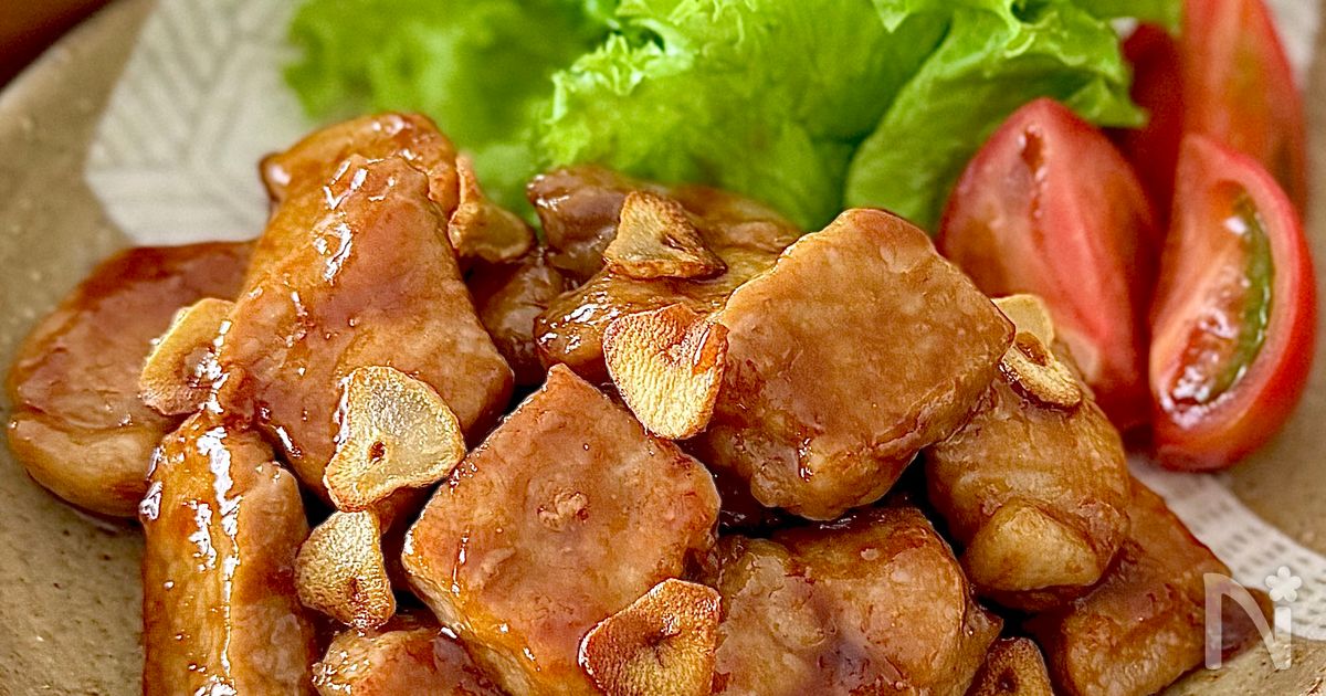 にんにく醤油でごはんがすすむ♩豚肉のひと口ソテー