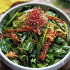 焼肉屋さんメニュー《ごぼうと水菜の韓国風サラダ》