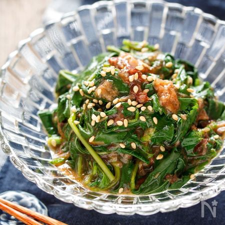 モロヘイヤの梅ポンおかか和え 簡単 スピード 栄養満点 By ｙｕｕ レシピサイト Nadia ナディア プロの料理家のおいしいレシピ