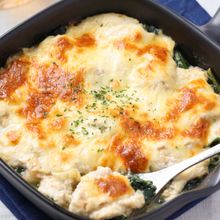 たらの和風豆腐グラタン『隠しバター醤油と味噌でコク旨♪』
