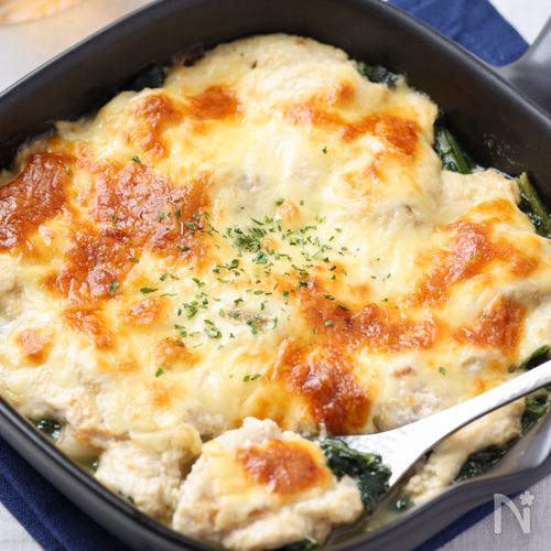 たらの和風豆腐グラタン『隠しバター醤油と味噌でコク旨♪』