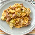 『豚肉キャベツのふわたまみそ炒め』かさまし！ご飯にあう◎