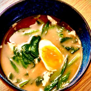michuの作ってみた!投稿(何度も食べたい♡『ほうれん草と落とし卵のお味噌汁』)