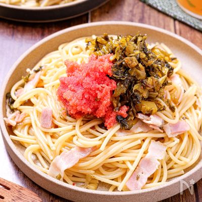 【明太高菜パスタ】ワンパンで作る絶品和風パスタ♬