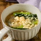 ふんわりたまごと小松菜のかきたま春雨スープ