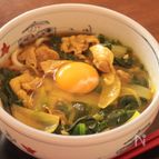 豚肉とほうれん草のカレーかけうどん♪