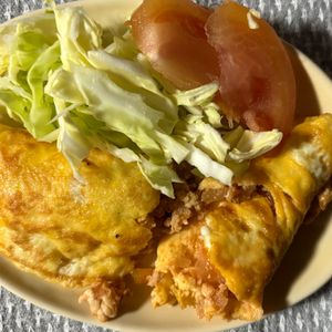 チョビの助の作ってみた!投稿(野菜がいっぱいかくれんぼ☆ミートオムレツ)