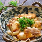 レンジで簡単！豚バラと絹厚揚げと玉ねぎの旨ぽん煮