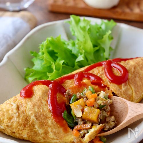 ほっこり味の♪かぼちゃのオムレツ