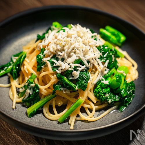 香り広がる。菜の花としらすの和風パスタ