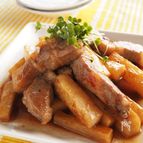 豚肉と長いもの黒酢あん