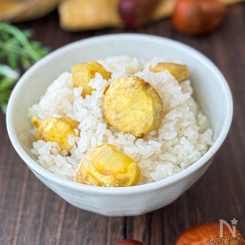 白だしで栗ご飯