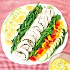 シーザードレッシングde青しそ鶏ハムのコブサラダ風