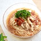 梅しそ香る♪ささみの冷やしそうめん