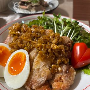 あすこの作ってみた!投稿(《食べ過ぎ注意!!》絶品!!ご飯がすすむ油淋鶏（揚げない）)