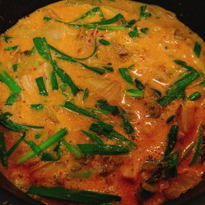 りんの作ってみた!投稿(【腸活に♪豆乳味噌キムチスープ】具材を切って煮るだけ！)