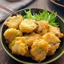 豆腐と枝豆じゃこチーズの落とし揚げ