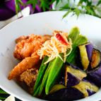 とろ〜り茄子とカリカリ豚肉のさっぱり南蛮酢【ご飯おかわり！】