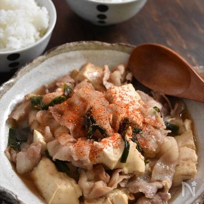 包丁不要!まな板不要!豚バラ肉豆腐