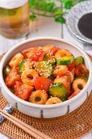 トマトときゅうりの韓国風旨辛和え│ビールもご飯も止まらない!