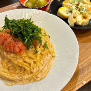 ちゃんさえの作ってみた!投稿(ワンパン明太クリームパスタ♪生クリーム不使用で濃厚な仕上がり)