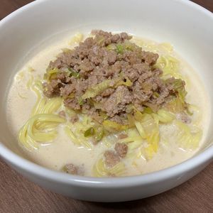 1236661の作ってみた!投稿(『ひき肉と小松菜の豆乳担々麺』飲み干す1杯！豆乳で濃厚絶品☆)