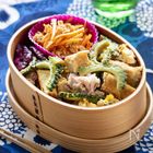 電子レンジで時短！【ゴーヤチャンプルー弁当】｜一点豪華なラクうま弁当vol.5