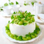 シャインマスカットの米粉抹茶シフォンケーキ