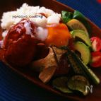 豆腐ハンバーグでロコモコプレート♬