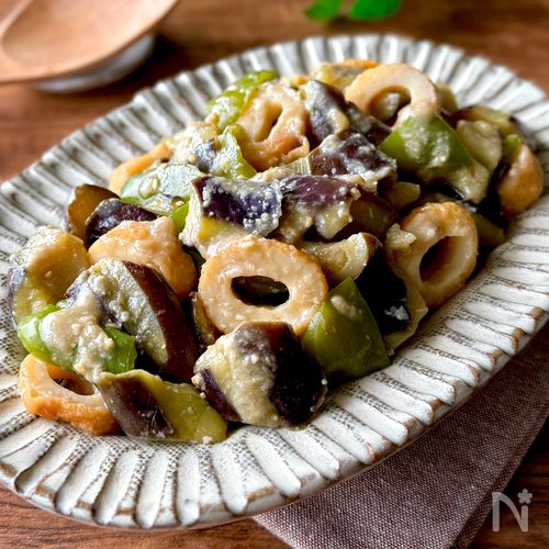 レンジで10分!【ちくわとなすのみそ煮】あと一品に♪