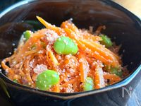 ごま油香る！にんじんと枝豆のたらこ炒め
