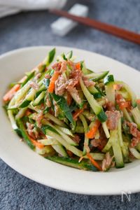 塩もみ不要！和えるだけ『ツナ梅胡瓜』簡単1分副菜
