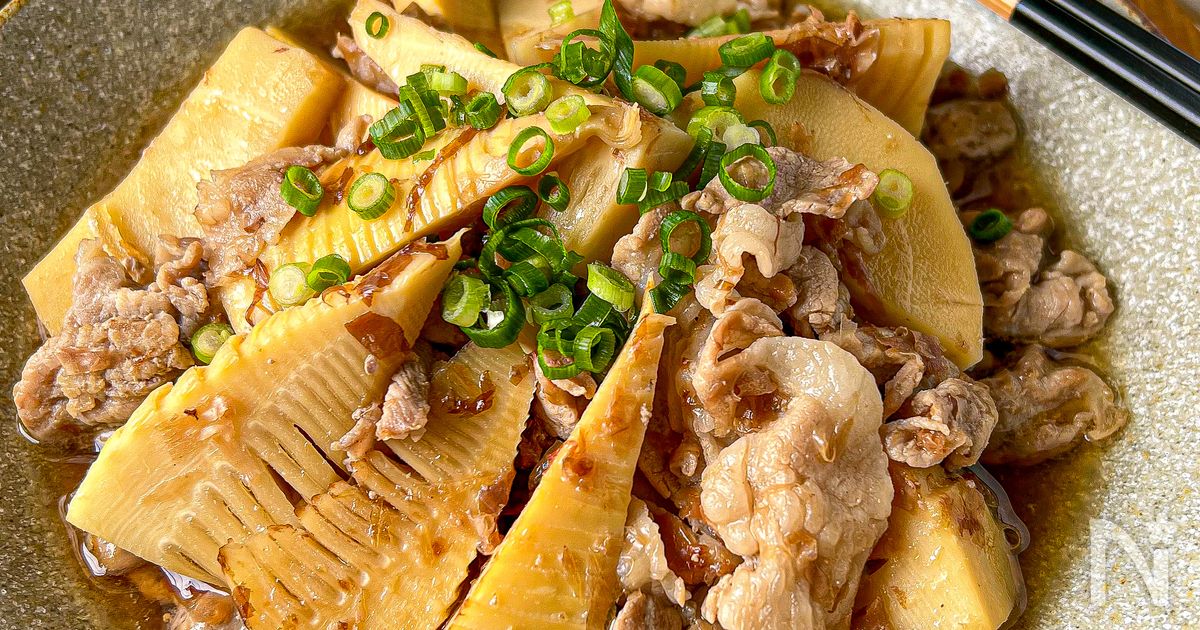 【簡単美味しい♡︎たけのこと豚肉の和風だし煮】煮物/旬レシピ
