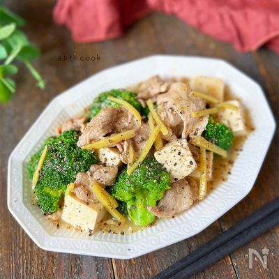 ブロッコリーと豆腐の塩煮