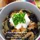 揚げナスとカリカリ豚のおろしうどん
