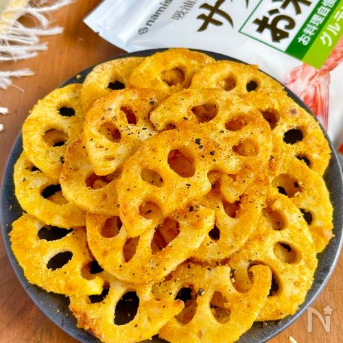 〖米粉でカリッと〗れんこんのカレー焼き!あと1品にも