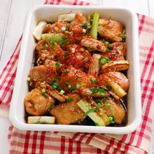 作り置きOK！焼ねぎ＆チキンの甘辛煮