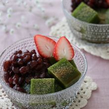 黒蜜きなこの抹茶寒天