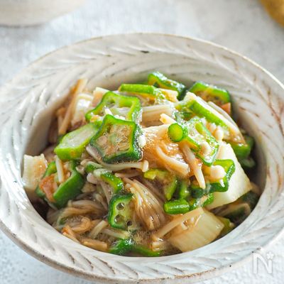 【長芋とオクラの梅和え】夏の最高傑作、火を使わず5分
