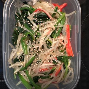 ここあの作ってみた!投稿(ほうれん草ともやしのさっぱり和え)