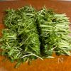 新玉ねぎと豆苗のさっぱりそぼろサラダの工程1