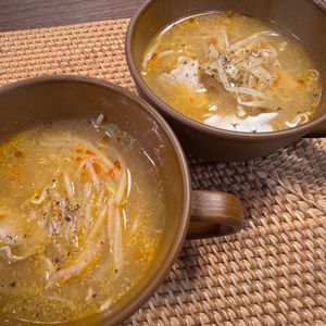 フミの作ってみた!投稿(豚バラもやしのスタミナ♡ごま味噌スープ【#おかずスープ】)