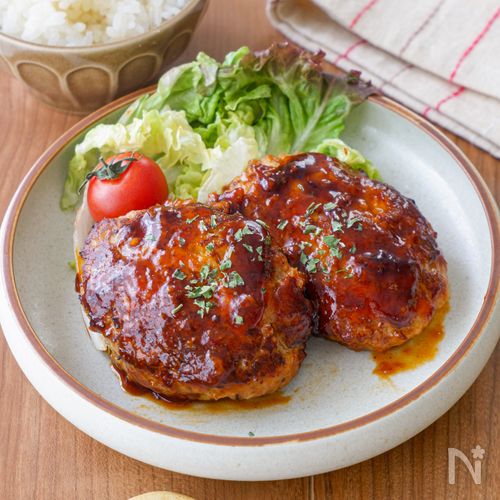 【白米泥棒】ジューシー照り旨ハンバーグ｜レンジ活用で時短♪