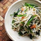 《5分サラダ》あと1品に♪♪もやしとほうれん草の梅肉ナムル