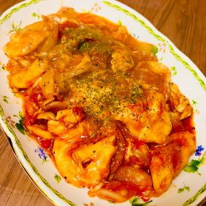 SSの作ってみた!投稿(【鶏むね肉のトマト煮込み】濃厚トマトソースにチーズがとろり♡)
