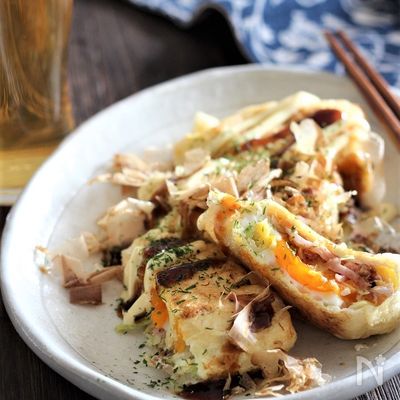 油揚げでお手軽!一口お好み焼き