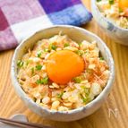 【栄養満点TKTG（卵かけ豆腐ご飯）】だししょうゆと相性抜群